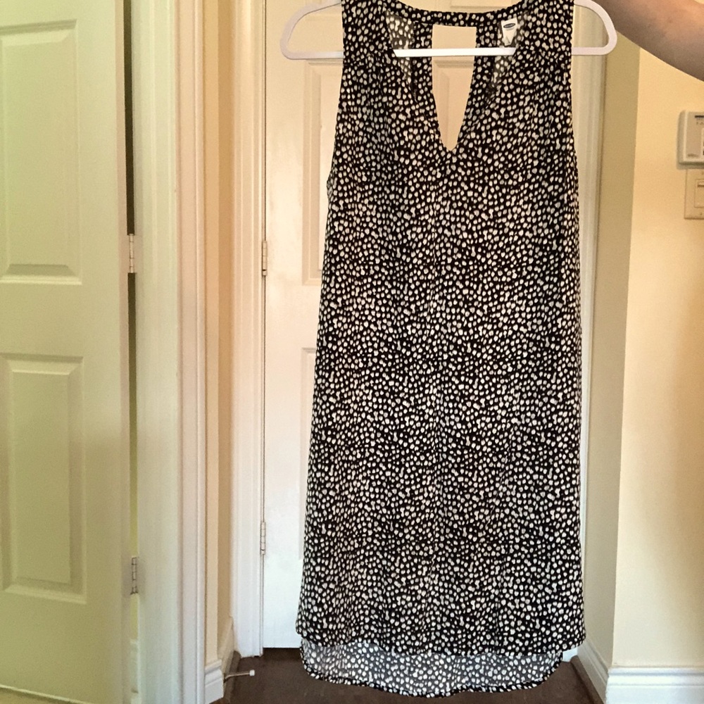 Black white pattern high low sundress